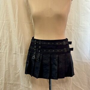 Tripp NYC Black Mini Skirt with Strap Accents